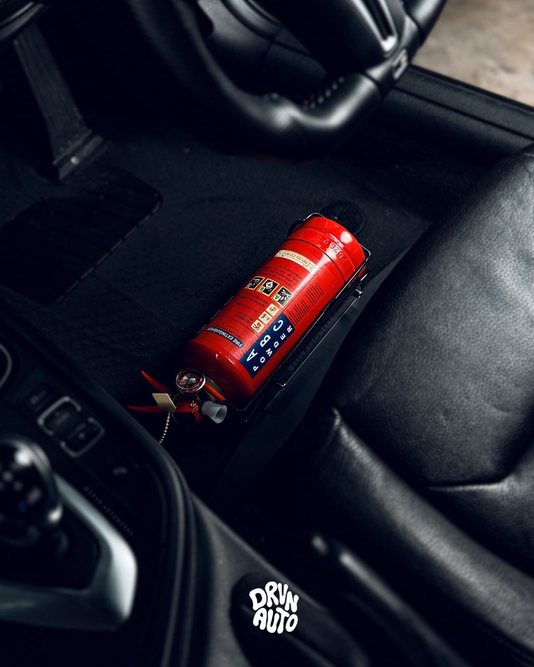 Custom Fire Extinguisher Bracket for BMW F30 — angle 2