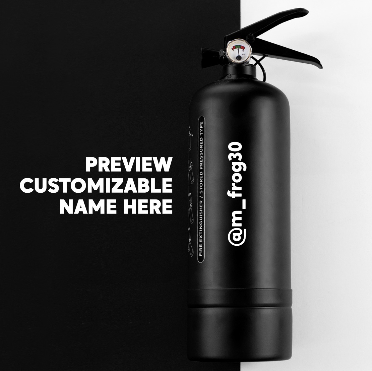 Custom Fire Extinguisher design and bracket — angle 3