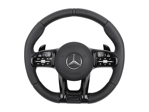 AMG Black Flat Bottom Steering Wheel for Mercedes